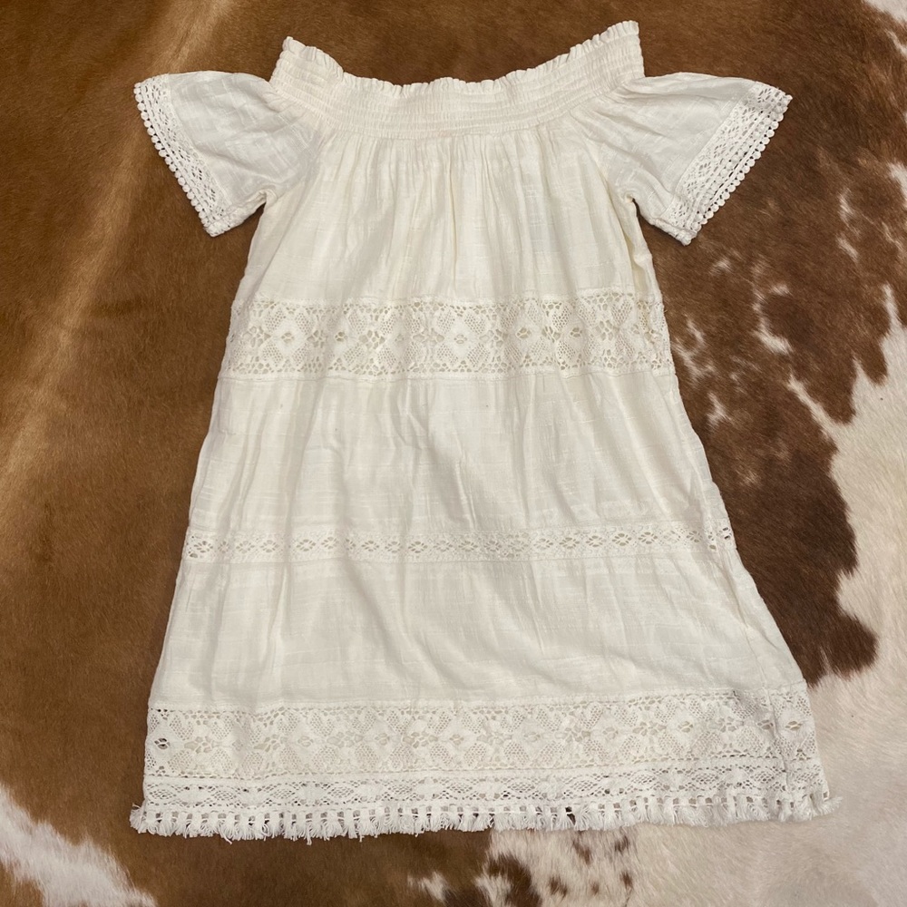 American eagle off white off the shoulder dress.